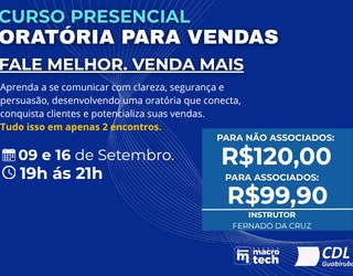 Curso Presencial: Oratória para Vendas